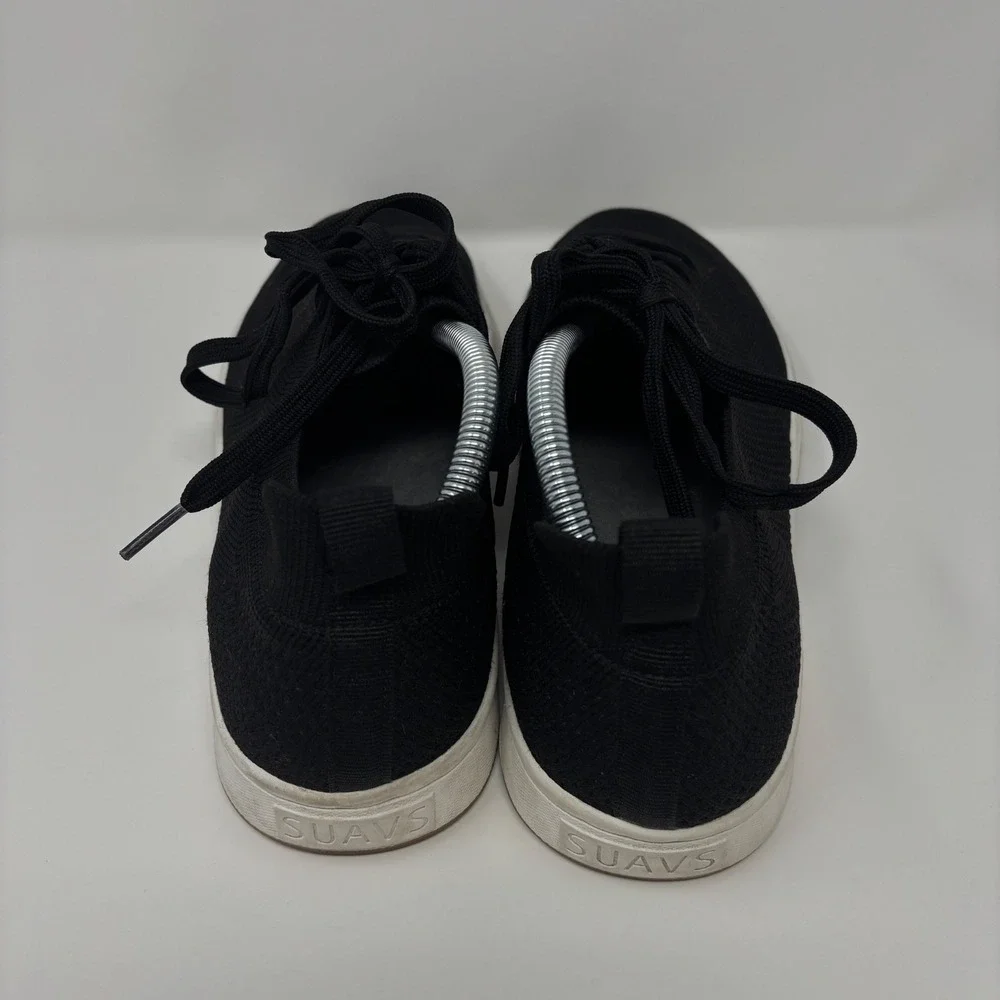 SUAVS Shoes Mens 10 Casual Sneakers Knit the 247 Comfort Lace Up Low Top Black